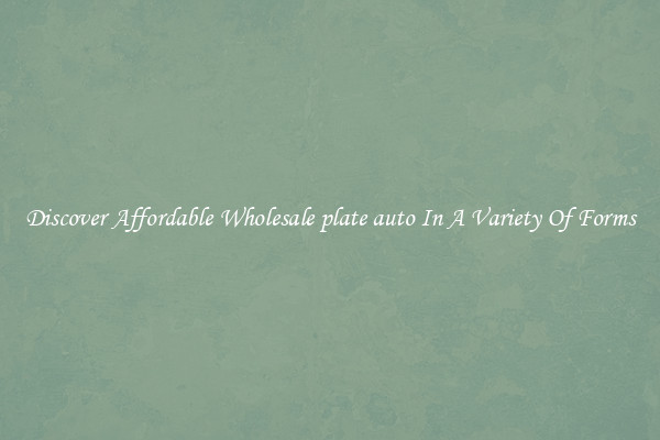 Discover Affordable Wholesale plate auto In A Variety Of Forms