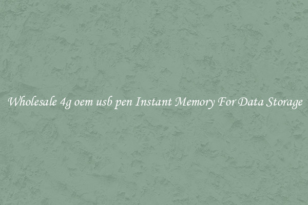 Wholesale 4g oem usb pen Instant Memory For Data Storage