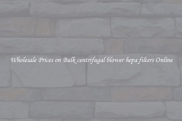Wholesale Prices on Bulk centrifugal blower hepa filters Online