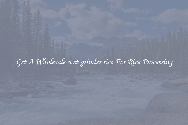 Get A Wholesale wet grinder rice For Rice Processing