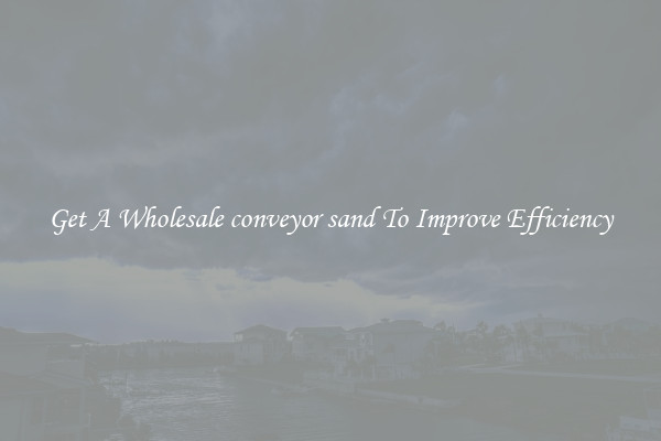 Get A Wholesale conveyor sand To Improve Efficiency