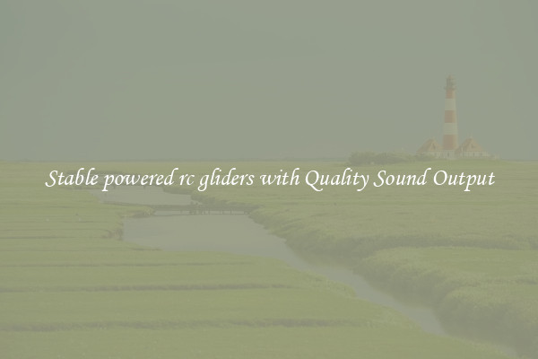 Stable powered rc gliders with Quality Sound Output
